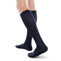 Ease Opaque Women's Moderate 20-30mmHg Compression Chevron Trouser Socks (Navy, Medium Short)