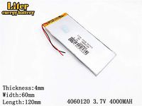 3.7V 4000mAh 4060120 Lithium Polymer Ion Rechargeable Battery Lithium Polymer Li-Po Battery for MP4 GPS MP3 Bluetooth Stereo DIY Gift
