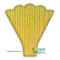 Flower Sleeve Printed"Flor-Isma Prismatic" Scallop Top 4" x 18.5" x 13" BOPP- Pack of 100 Sleeves (Yellow)