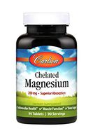 Carlson - Chelated Magnesium, 200 mg - Superior Absorption, Heart & Muscle Function, Bone Support, 90 tablets
