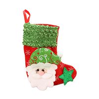 Loneflash Christmas Candy Bags, Mini Sock Santa Claus Candy Gift Candy Bag Christmas Gifts Tree Ornament Stocking Decor (C)