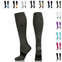 NEWZILL Compression Socks (20-30mmHg) for Men & Women (Gray, Large)