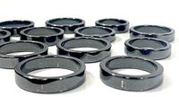 Novelties Company 12 Pcs (1 Dozen) of 6 MM Flat Real Hematite Stone Band Rings - Great for Your Health- in Assorted Sizes