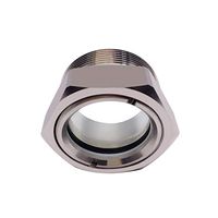 Fanovo 2'' NPT Oil Level Sight Glass Sanitary Sight Window 316L Tank Sight Gauge Plug Pump Sight Fitting Liquid Sight Indicator Anti-Explosion Tempered Glass 800PSI