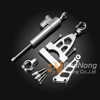 Frames & Fittings Motorcycle CNC Modification Direction Damper Steering Damper fits for Honda CB400 Superfour 1999-2009 - (Color: Silver)