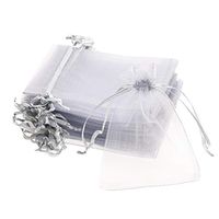 Shapenty 50PCS Organza Gift Bags Wedding Favor Candy Business Samples Display Jewelry Pouch Wrap with Drawstring for Baby Shower and Birthday Party (Grey)