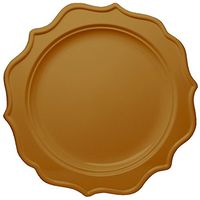 Posh Setting Festive Collection Medium Weight Plastic Gold Colored 8 inch Party Plates (12 Pack)