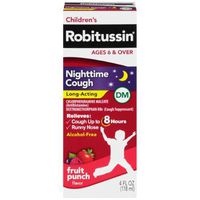 Robitussin Children's Nighttime Cough DM Fruit Punch 4 Oz. (Pack of 2)