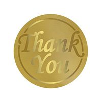 Thank You Foil Gold On Gold Seals 1-1/2" Round~250 Labels