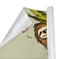Gift Wrapping Paper Roll Sloth Cartoon for Birthday,Holiday,Wedding,Baby Shower Gift Wrap - 3Rolls - 58inch x 23inchPerRoll