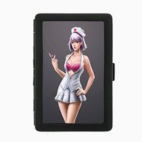 Naughty Nurse D1 Black Metal Cigarette Case Sexy Women