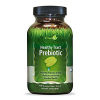 Irwin Naturals Healthy Tract Prebiotic - Powerful Daily Digestive Health Support & Probiotic Boost - Promotes Growth of Healthy Bacteria, Intestinal Health & Gut Balance - 60 Liquid Softgels