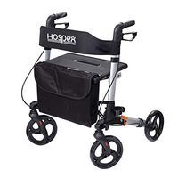 ZWJ-Rolling Walkers Trolley Walker, Shopping cart, Folding Bike with seat, Height Adjustable (Color : Black)