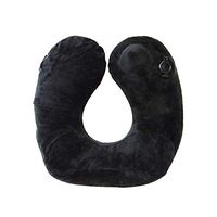 LIBINA - Shoulder Heating Wrap U-Type Inflatable Electric Heating Pillow, Multi-Function Storage and Washable Portable Travel USB Far Infrared Heating Neck, Black