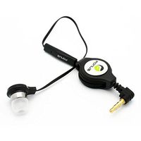 Compatible with Stylo 4 Plus - Retractable Headset Mono Handsfree Earphone Mic Single Earbud Headphone in-Ear Wired [3.5mm] [Black] for LG Stylo 4 Plus