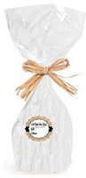 CakeSupplyShop Brand #CK920A - 10pk 9 x 20 Clear Cello/cellophane Bags Gift Basket Packaging Bags Cello Bags with Strings & Gift Tags (Burlap Brown)