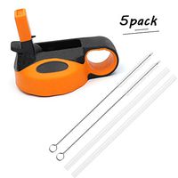 BAODANstore Straw Lid,Water Bottle Lid Fitting Most Wide Mouth Bottle with 2 Straws and 2 Straw Brush (Orange)