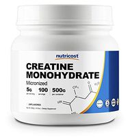 Nutricost Creatine Monohydrate Micronized Powder 500G, 5000mg Per Serv - Pure Micronized Creatine Monohydrate