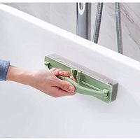 Gotian Clean Curved Screw Brush Durable Water Cleaning Brush with Handle Folding Bathroom Sponge Bath Brush Strong - Easy to USE (Green)