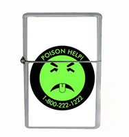 Mr Yuk Poison Flip Top Oil Cigarette Lighter Smoking Vintage