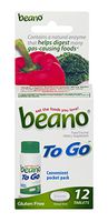 beano To Go Gas Prevention | Bloating Relief | 12 Tablets
