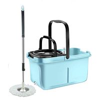 Spin Mop Floor Cleaning Supplies -Spinning Mop And Bucket With Home Cleaning Kit For Hardwood Floors And Tiles (Color : Blue, Size : 47x26x24cm)