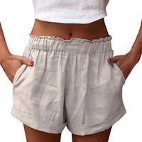 LinqiudD Best Selling Women Fashion High Waisted Shorts with Pocket Summer Shorts Pants(Khaki,S)