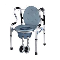 Rolling Walkers Walker Elderly Help Can Sit Lightweight Folding Walker Non-Slip Aluminum Alloy Anti-Slip Anti-Fall Elderly Trolley (Color : Silver, Size : 524975cm)