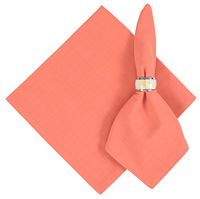 100% Cotton Solid Peach 22"x22" Oversized Napkins, Set of 6