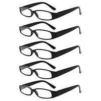 Kerecsen Reading Glasses 5 Pairs Ladies Fashion Spring Hinge Readers for Women (5 Pack Black, 2.0)