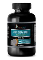 Hair Support Vitamins - Anti Gray Hair Formula 1350 MG - folic Acid and b Complex - 1 Bottle 60 Capsules
