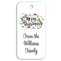 Merry Christmas Custom Personalized Gift Tags - 1.5" x 3" - 30ct