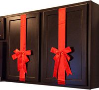 Trenton Gifts Holiday Festive Cabinet Ribbons with Bows | Red | Set of 4
