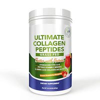 Collagen Peptides - Hair, Skin, Nails, Joints, Muscles, Gut Health - Grass Fed - Arginine, Vitamin C - Collagen Production & Synthesis - Frozen Strawberry Margarita
