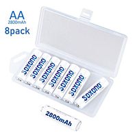 SOXONO AA Batteries 2800mAh Rechargeable High Capacity 1.2V NiMH AA Battery 8 Pack