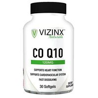 VIZINX CoQ10 (Ubiquinone) 120 mg 30 Softgels- is A Powerful Antioxidant and is Vital to Energy Production That Supports Heart Function and Cardiovascular System