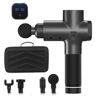 Massage Gun for Athletes - Powerful Deep Tissue Percussion Muscle Massager for Pain Relief,Super Quiet Handheld Professional Impact Massages Gun,6 Speeds,6 Massage Heads (Black)