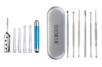 Ear Wax Removal Tool,LED Ear Pick Set Combined with Flashlight Ear Cleaner Set, Double end Earwax Removal Stainless Steel Ear Spoon Ear Tweezers for Kids Adults Ear Cleaning Tool