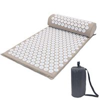 Acupressure Mat Pillow Set Back Neck Pain Relief Stress Migraine Sciatic Pain Relief Device Back Massager with a Bag for Storage Travel (Gray)
