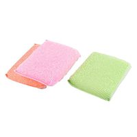 uxcell® Sponge Kitchenware Bowl Dish Cleaning Tool Scrub Pad 3pcs Tricolor