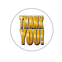 Thank You Envelope Seals - 1.2" Thank You Stickers - 144 Stickers (Gold Thank You)