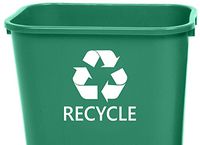 Recycle Sign Symbol Trash Basket Can REMOVABLE Vinyl Decal Sticker For Laptop Tablet Helmet Windows Wall Decor Car Truck Motorcycle - Size (07 Inch / 18 Cm Tall) - Color (Matte Black)