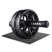 Smoxx Fitness Ab Roller Wheel with Double Wheels and Non-Slip Handles – Ab Wheel Trainer with Kneeling Mat for Strong Core Home Sport Training Equipment Unise
