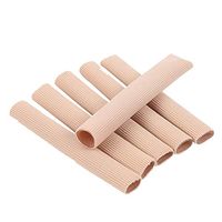 STOBOK Open Toe Separator Sleeves Adjustable Gel Toe Finger Tube Cuttable Cushion Toe Lined Gel Covers 5pcs