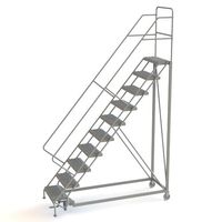Tri-Arc UKDEC110242 U-Design Configurable 10-Step Forward Descent Incline Rolling Ladder with 24" Wide Grip Strut Tread