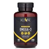 Kiva Omega 3 Fish Oil, Triple Strength, High EPA, DHA - Superior Triglyceride Form, Non-GMO, Heavy Metal and PCBs Tested with No Fishy Burps (Heart, Prenatal, Joint Support) - 180 Softgels
