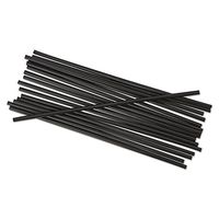 Boardwalk STRU525B10 Unwrapped Single-Tube Stir-Straws, 5 1/4-Inch, Black, 1000/Pack, 10/Carton