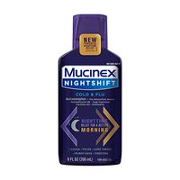 Mucinex Nightshift Cold & Flu Liquid 9 fl. oz. Relieves Fever, Sneezing, Sore Throat, Runny Nose, and Controls Cough