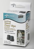 1/2" Tips for Small Base Cane, Black- Box contains 1 pair