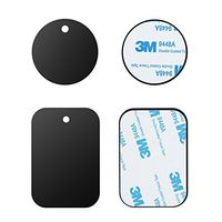 Mount Metal Plates Replacement Kits with 3M Adhensive for magnetic Car Mount Phone Holder 4 Pack (2 Rectangle 2 Round)